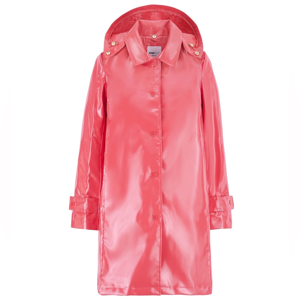NWOT Jane Post Raincoat Iconic Princess Slicker Rose Red